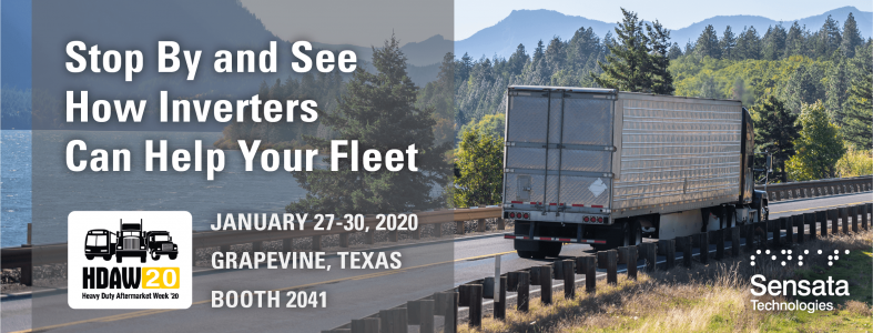 Stop By and See How Inverters Can Help Your Fleet, HDAW 20, January 27-30, 2020, Grapevine, Texas, Booth 2041